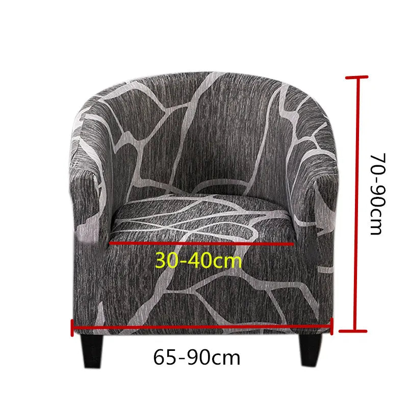Club Chair Cover Floral Printed SOLENIQ FrenchCovers