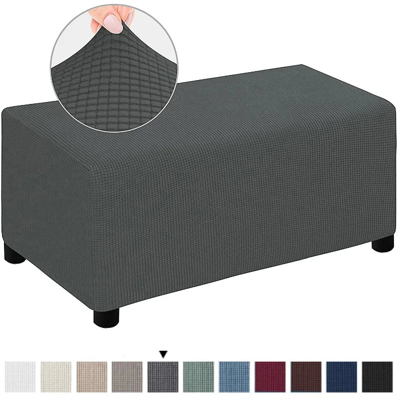 Ottoman Cover Jacquard Stretch SOLVARE FrenchCovers
