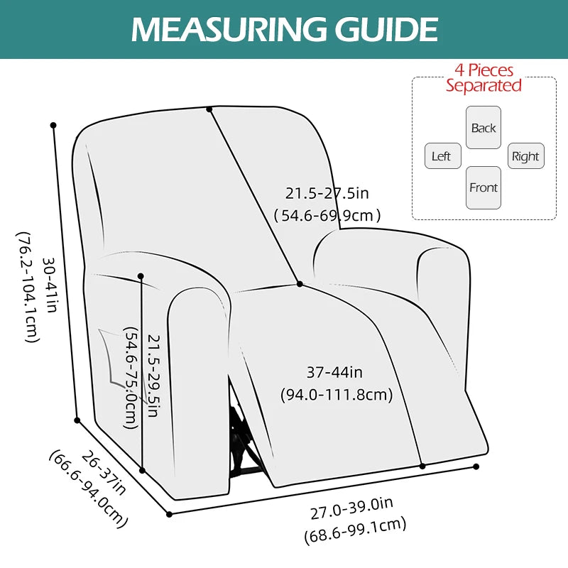 Recliner Chair Cover PU Leather NORELIA FrenchCovers