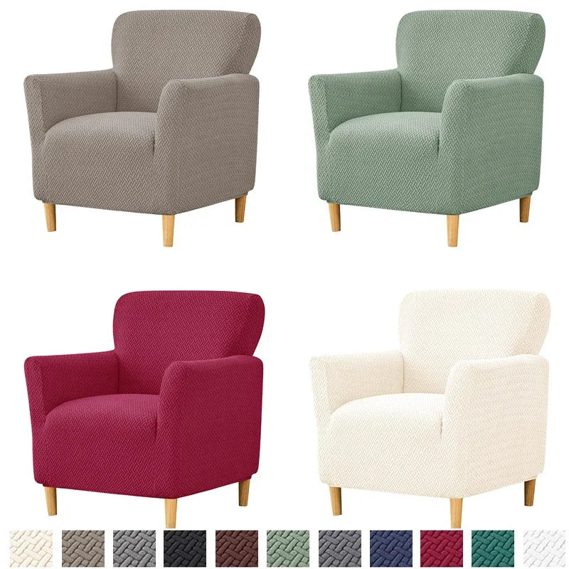 Club Chair Slipcover Jacquard Stretch VELORIN FrenchCovers