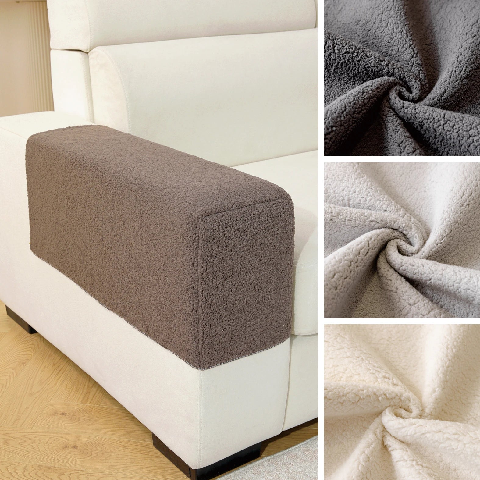 Sofa Armrest Cover Plush 2 Pcs ARVELIN FrenchCovers