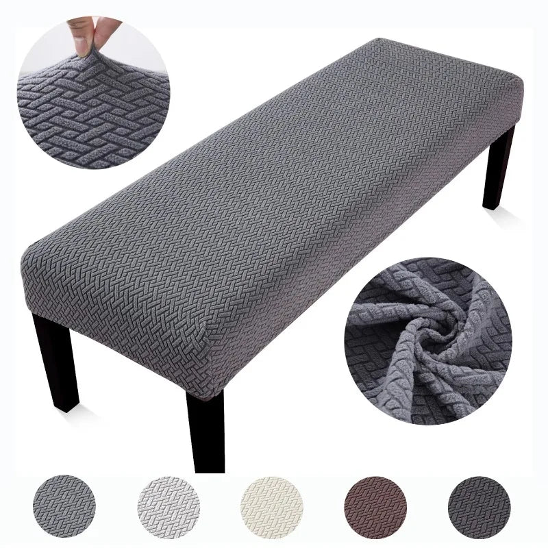 Bench Cover Stretch Jacquard Black JAVRIN FrenchCovers