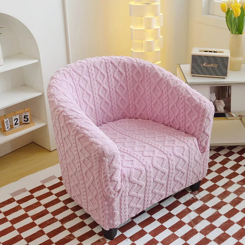 Club Chair Cover Jacquard Velvet SOLENAR FrenchCovers