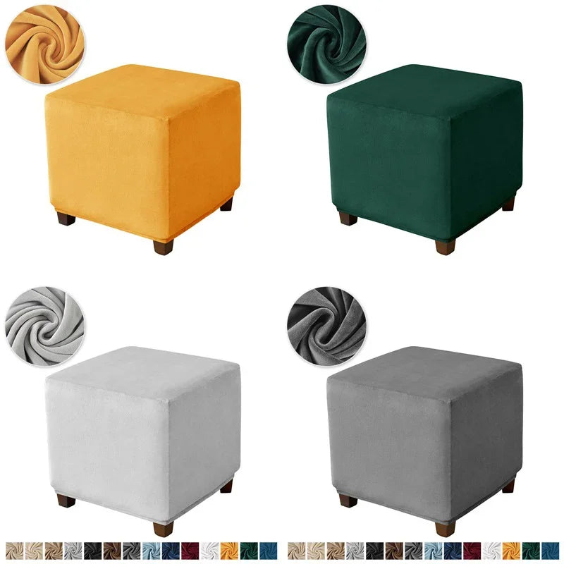 Ottoman Cover Velvet Stool Cover VELORIN FrenchCovers