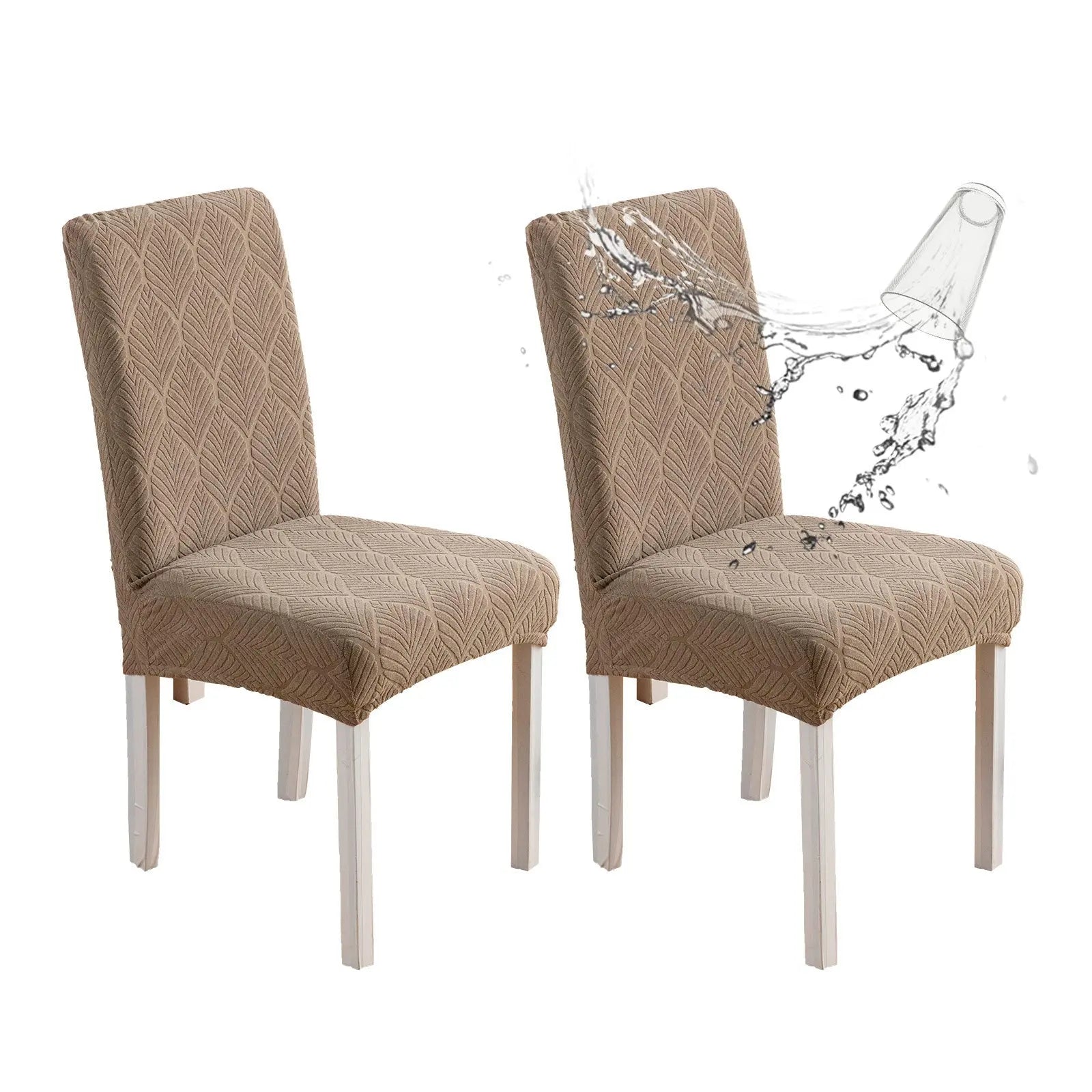 Dining Chair Cover Waterproof Non-Slip LUNEAU Taupe-45x50x7cm
