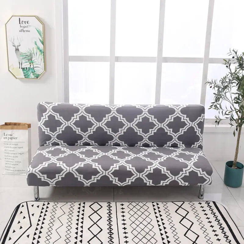 Armrest & Cushion Covers Stretch Modern FLEURIS Grey-S