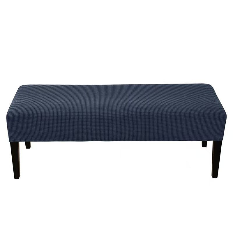Bench Slipcover Plush Stretch Élodie Navy Blue-150X45X14cm