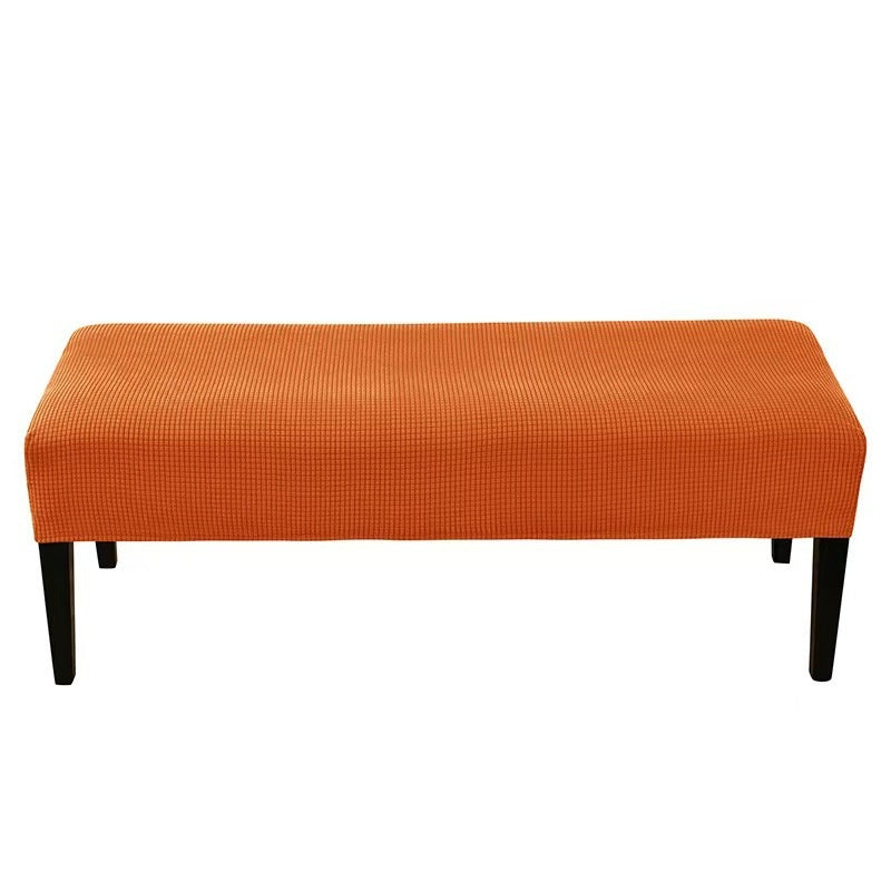 Bench Slipcover Plush Stretch Élodie Orange-150X45X14cm
