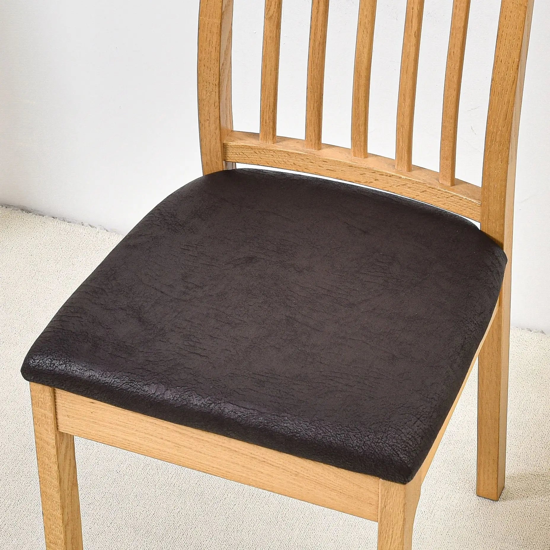 Chair Seat Cushion Covers Non-Slip Geometric LUMIERA Black-Universal Square Pad Sets
