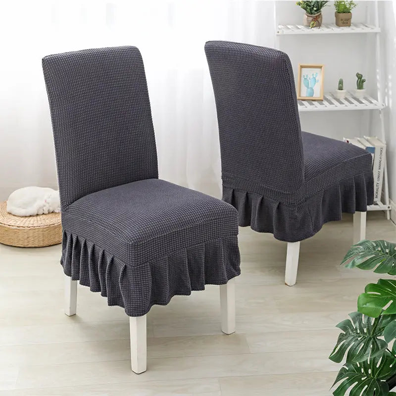 Conference Room Chair Covers Stretch Fleece LUMIERA Metal gray