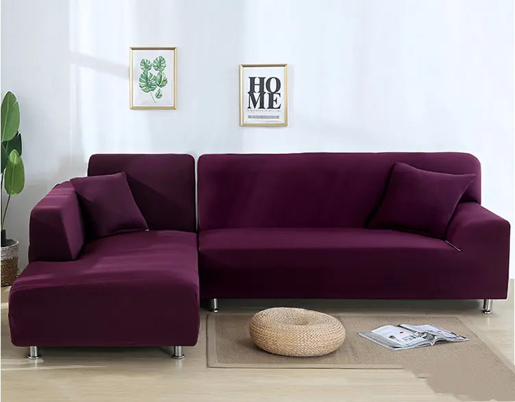 Corner Sofa Cover Stretch-Fit Élastie Bean Paste-A