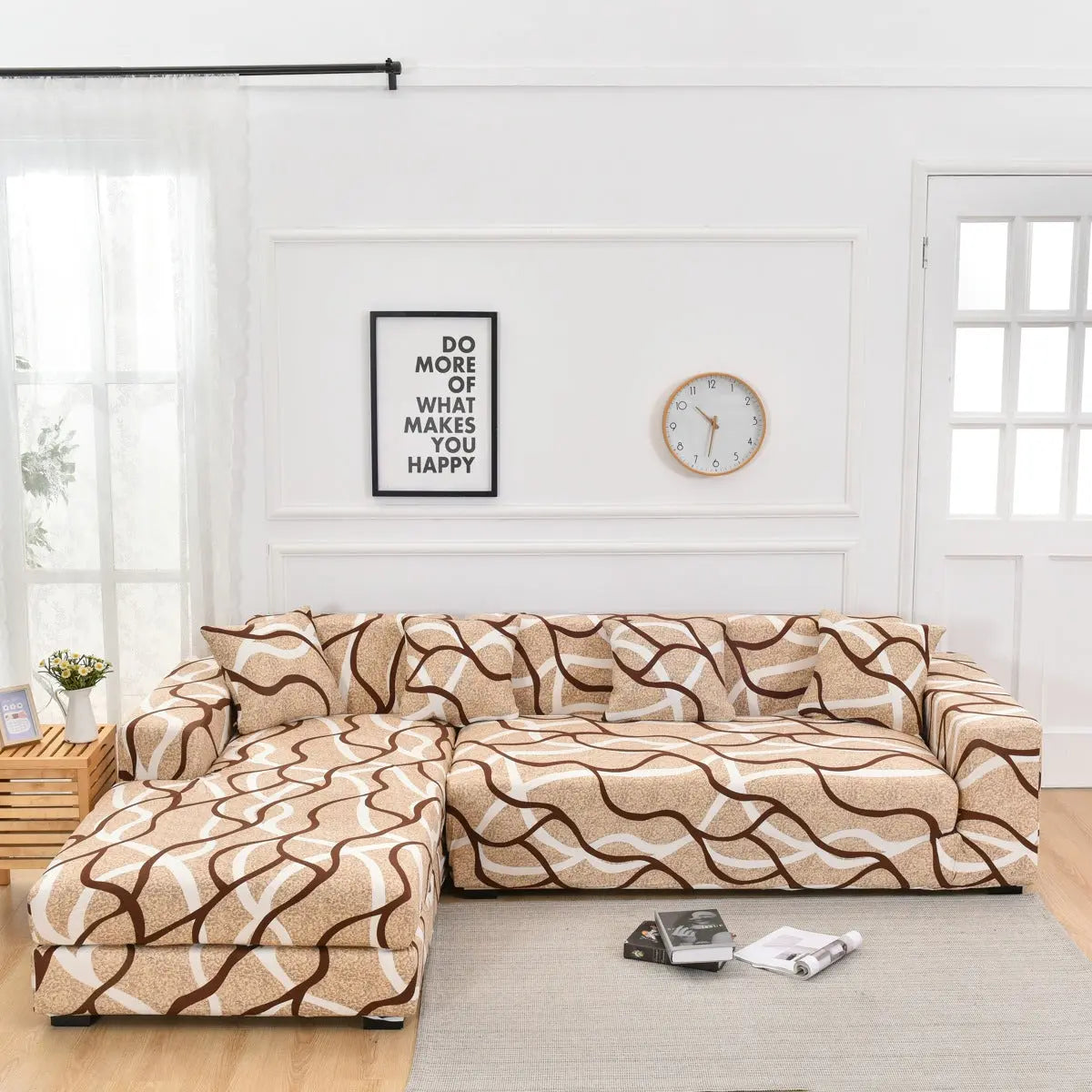 Corner Sofa Cover Stretchable Brushed Élanza Different-75to145cm