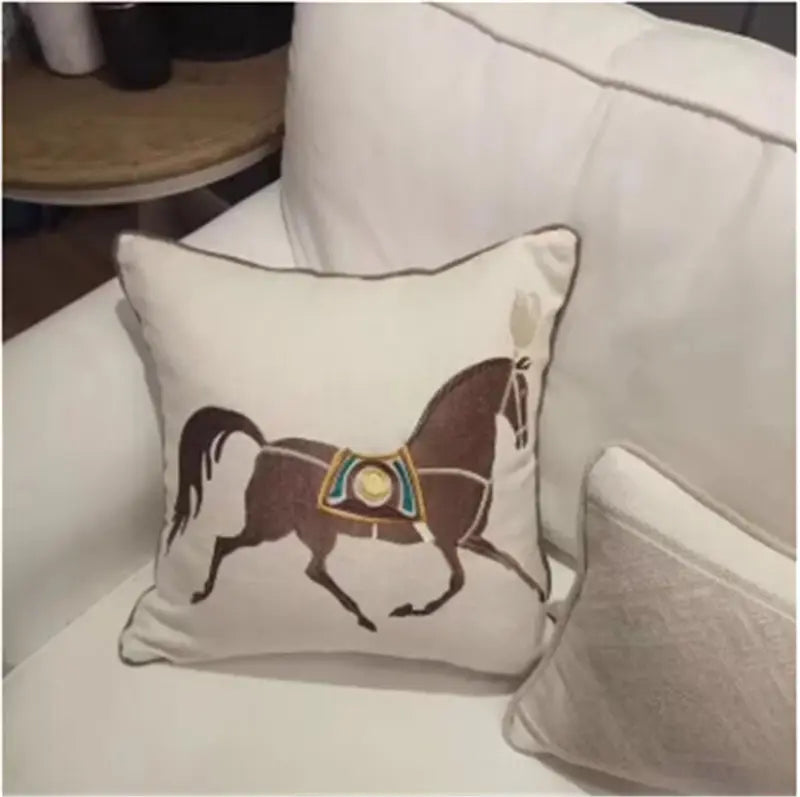 Decor Pillow Cover Cotton Embroidered LUMIERE