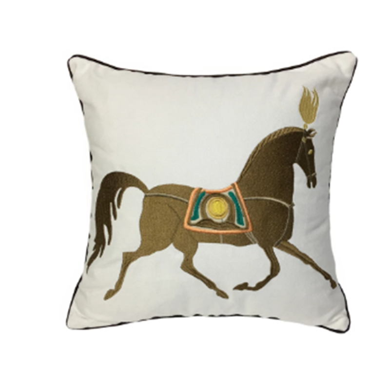 Decor Pillow Cover Cotton Embroidered LUMIERE White-45X45CM