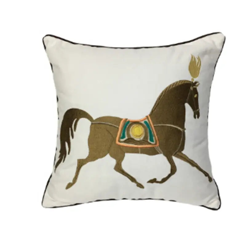 Decor Pillow Cover Cotton Embroidered LUMIERE White-45X45CM
