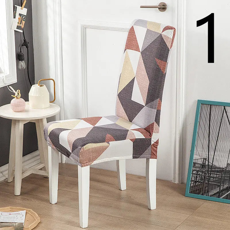 Dining Chair Cover Stretch Printed ELODIE 1 Style-One size