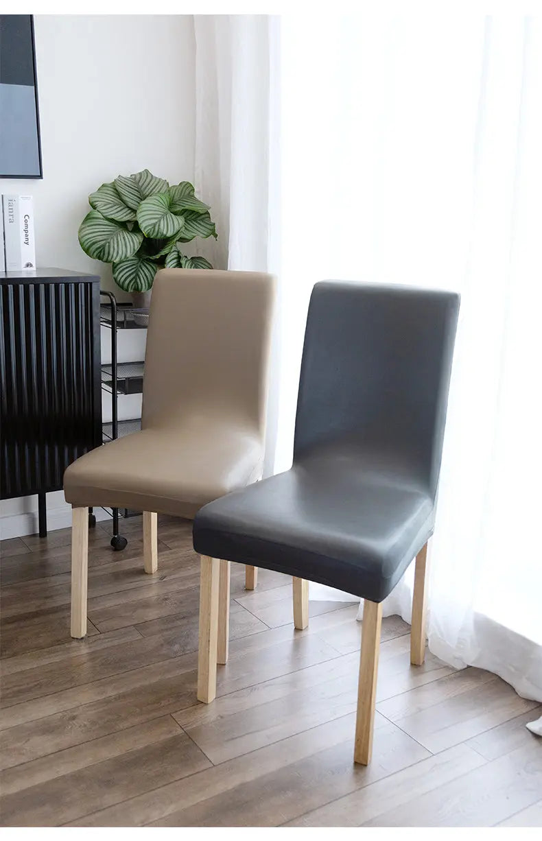 Dining Chair Covers Stretch Leather LUMIÈRE