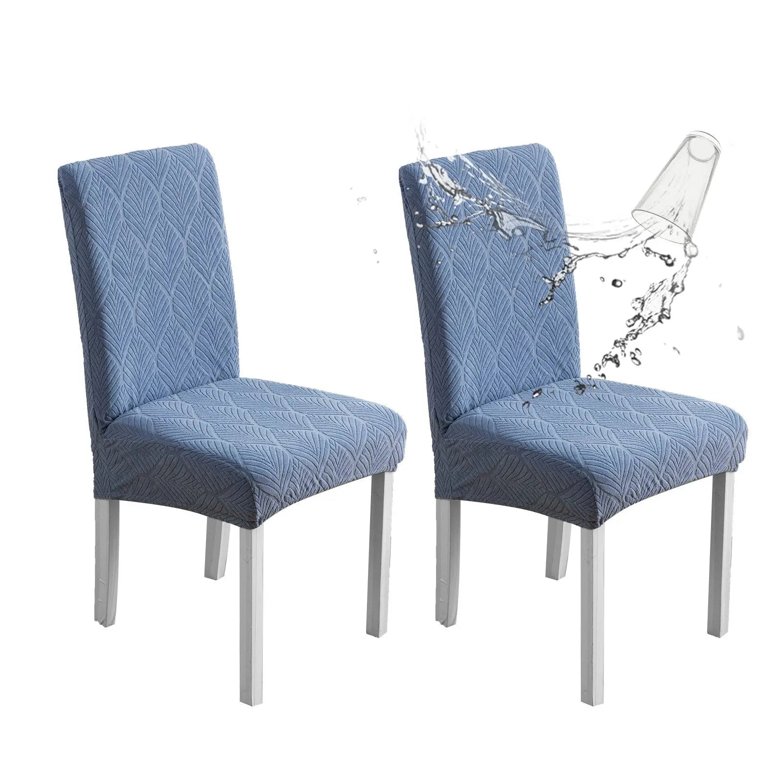 Dining Chair Covers Waterproof Nonslip LUCINE Light Blue-45x50x7cm