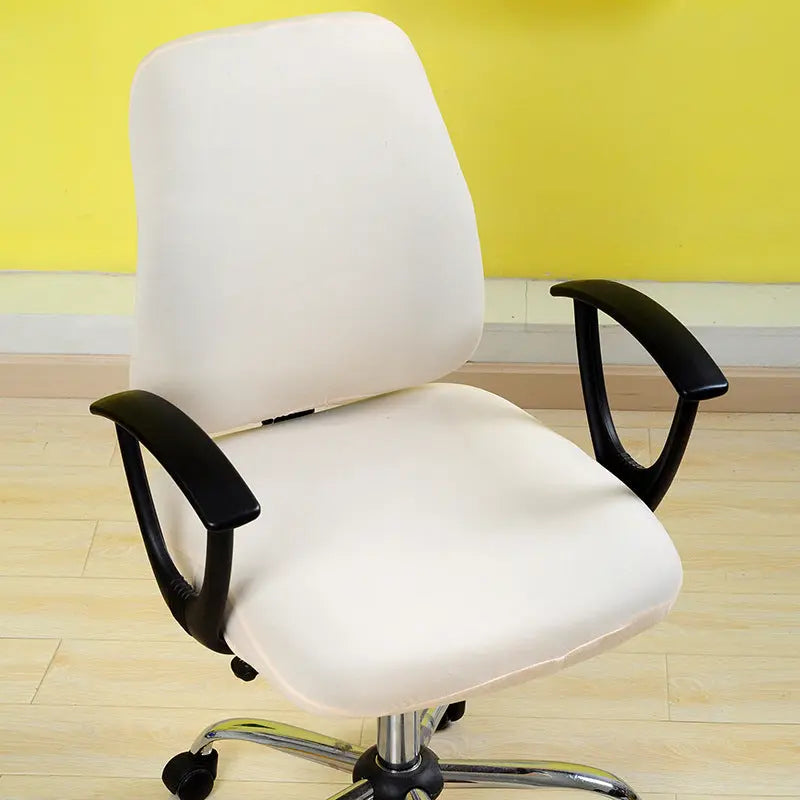 Ergonomic Chair Cover Stretchable Colette Beige Split Chair Cover-Universal