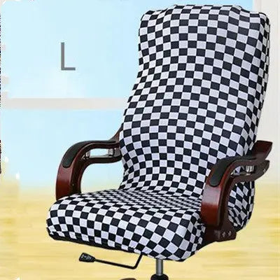Executive Office Chair Covers Stretchable VELUNE Black and white-L