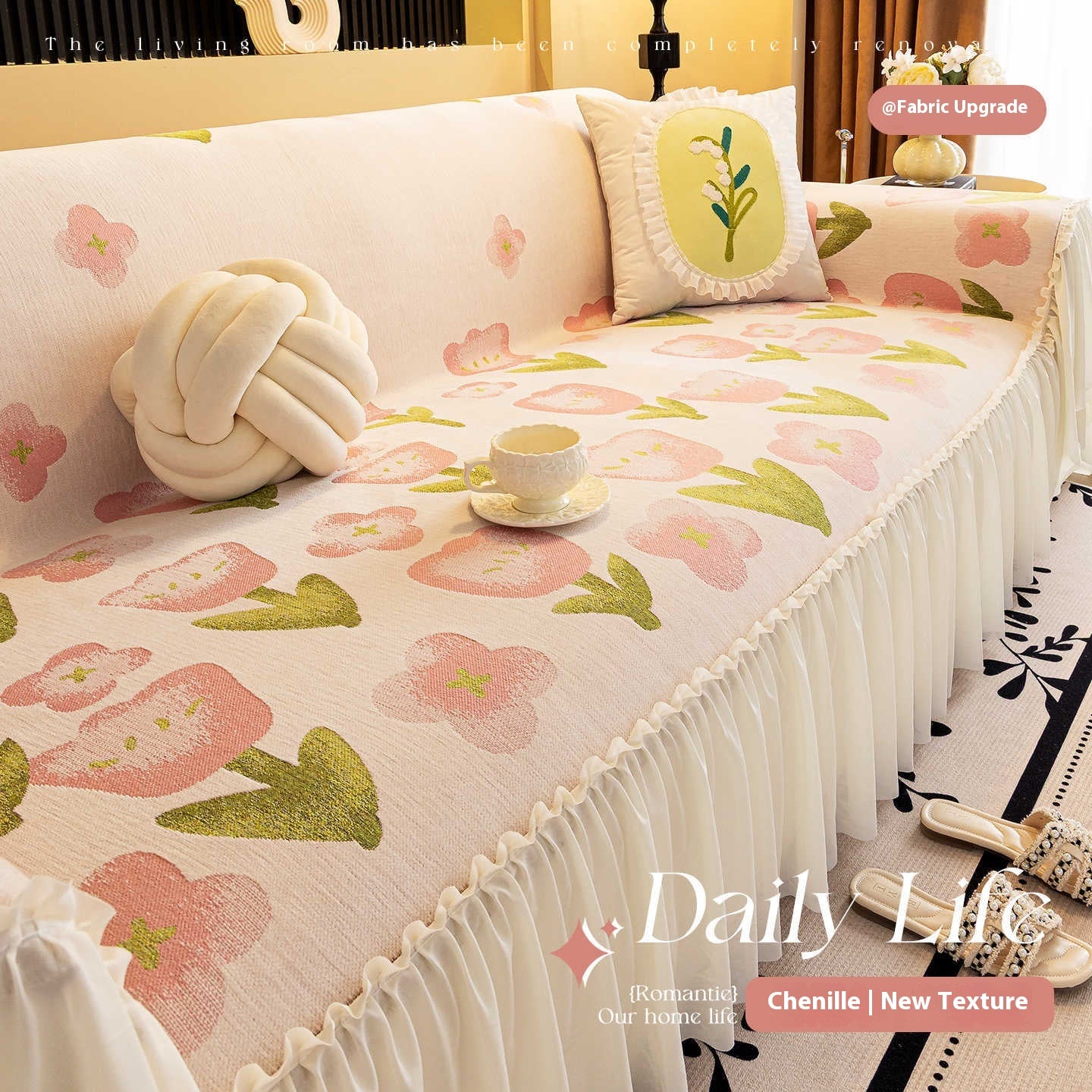 Lace Sofa Cover Chenille Full-Cover Aurore