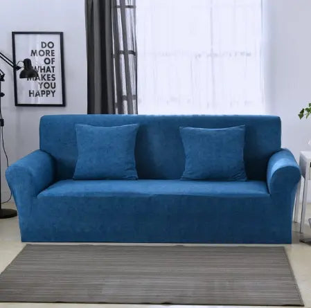 Loveseat Cover Stretchable Polyester LUMIEREA Blue-Pillowcase 2pcs