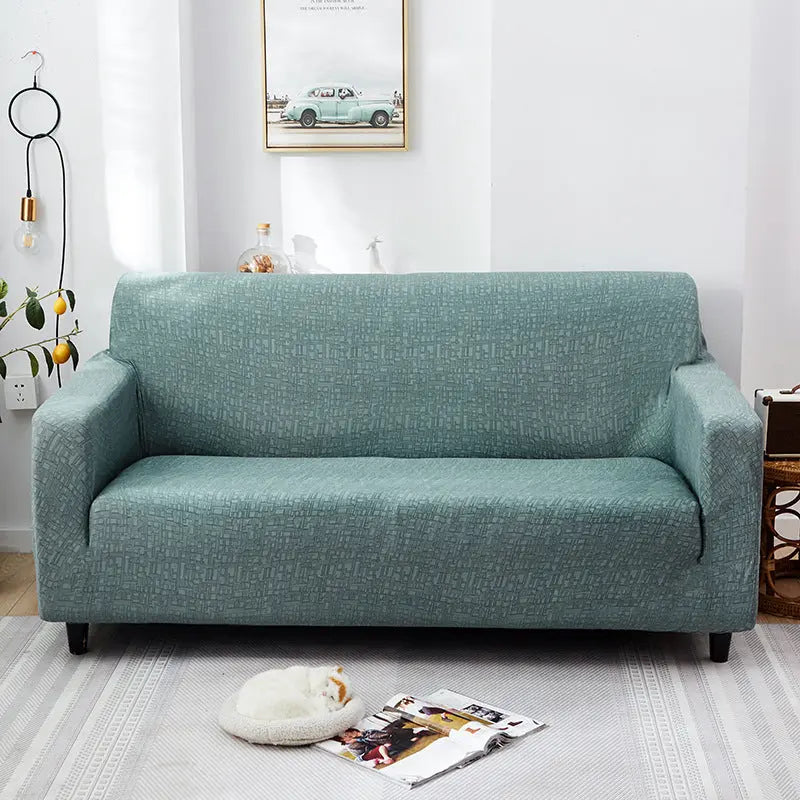 Loveseat Covers Stretchable Full-Fit ELOISE Silver grey-1seat