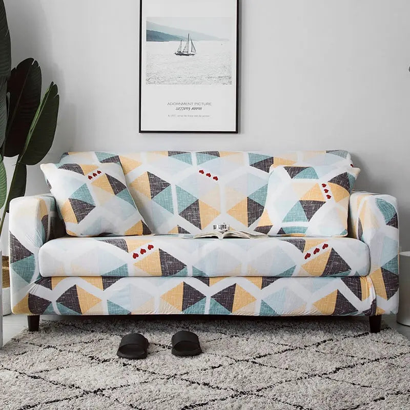 Loveseat Covers Stretchable Stripe Eloria Blue-2 Pillowcase