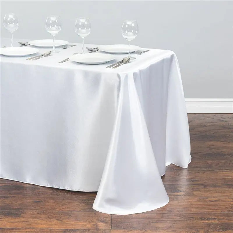 Outdoor Table Cover Satin Elegance LUMIERA White-145x300cm
