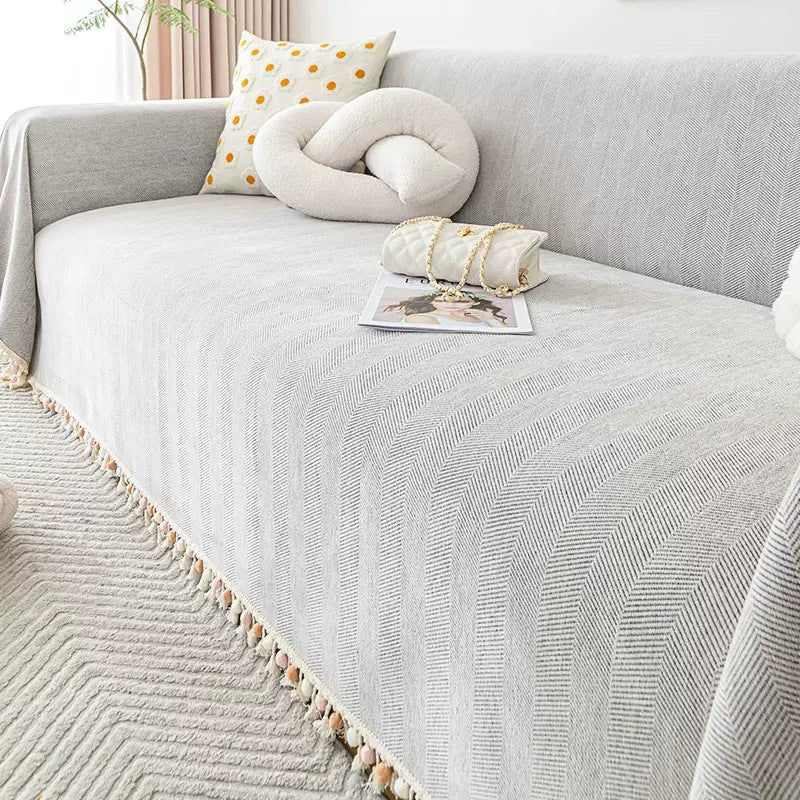Pet Throw Chenille Herringbone Céliane Light Gray-180x130