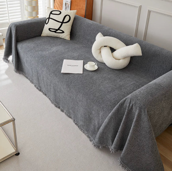 Pet Throw Chenille Sofa Protector MIRELLE Dark gray-180x300cm