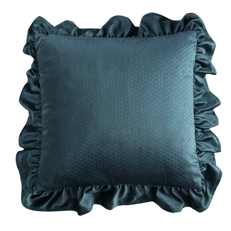 Pillow Cover Velvet Ruffle Mignoné A-Pillowcase