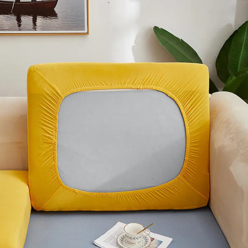Sectional Sofa Seat Cover Stretchable ELOISE Advanced Yellow-Backrest L Code