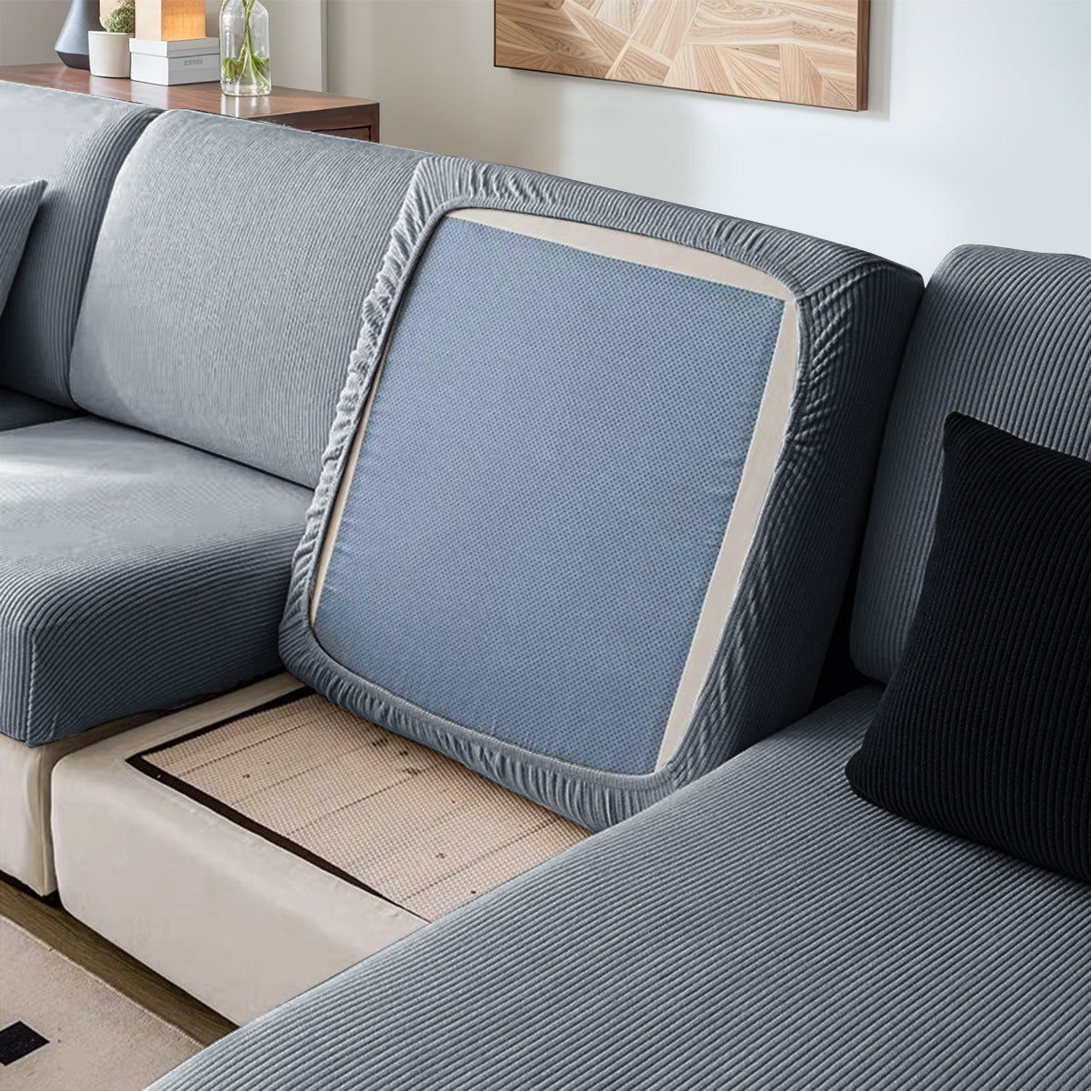 Sectional Sofa Seat Cover Waterproof Velvet Élodie