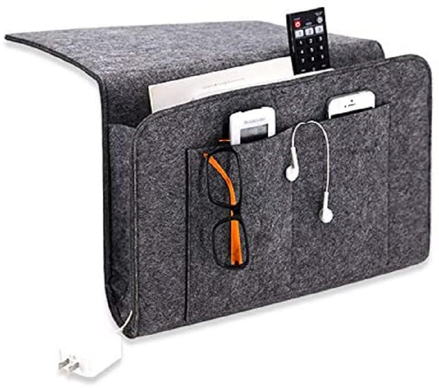 Sofa Armrest Cover Felt Organizer LUMINAIRE Dark Grey