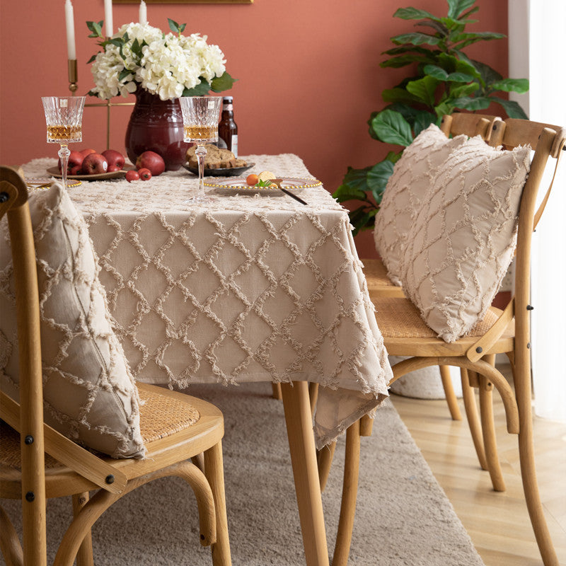 Table Cloth Linen Minimalist CELINE Khaki-135x135CM