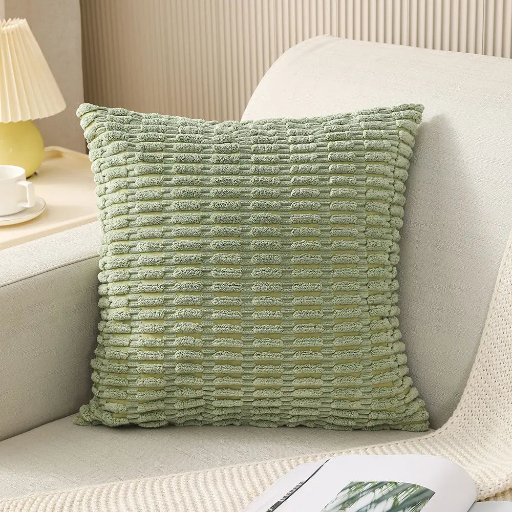 Throw Pillowcase Corduroy Cozy LUMIÈRE Green-45cmx45cm Pillowcase-1PCS