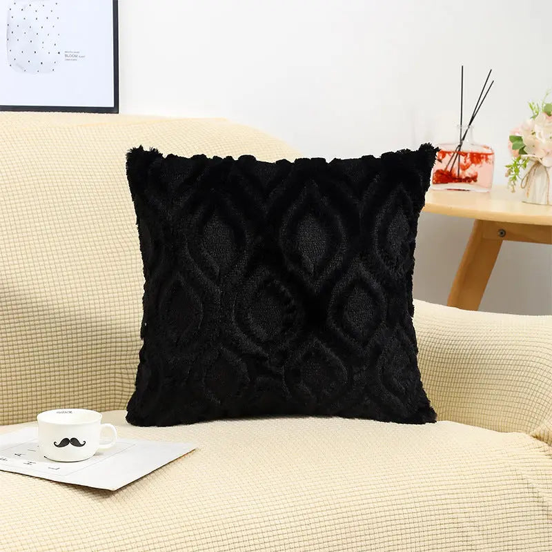 Throw Pillowcase Quilted Faux Fur MOUSSEAU
