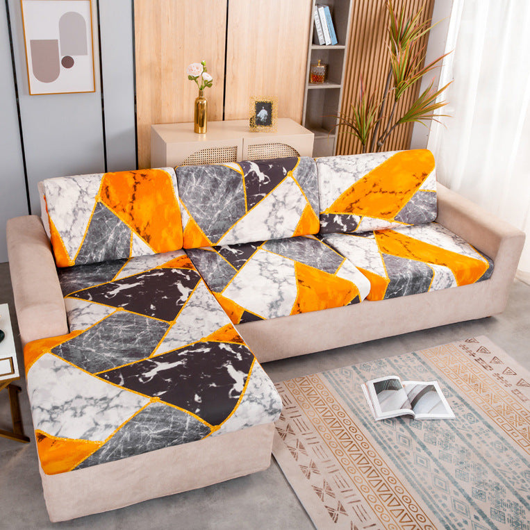 Sofa Seat Cover Non-Slip Stretchable ÉLOISE Happy Life Orange-Single Plus sized