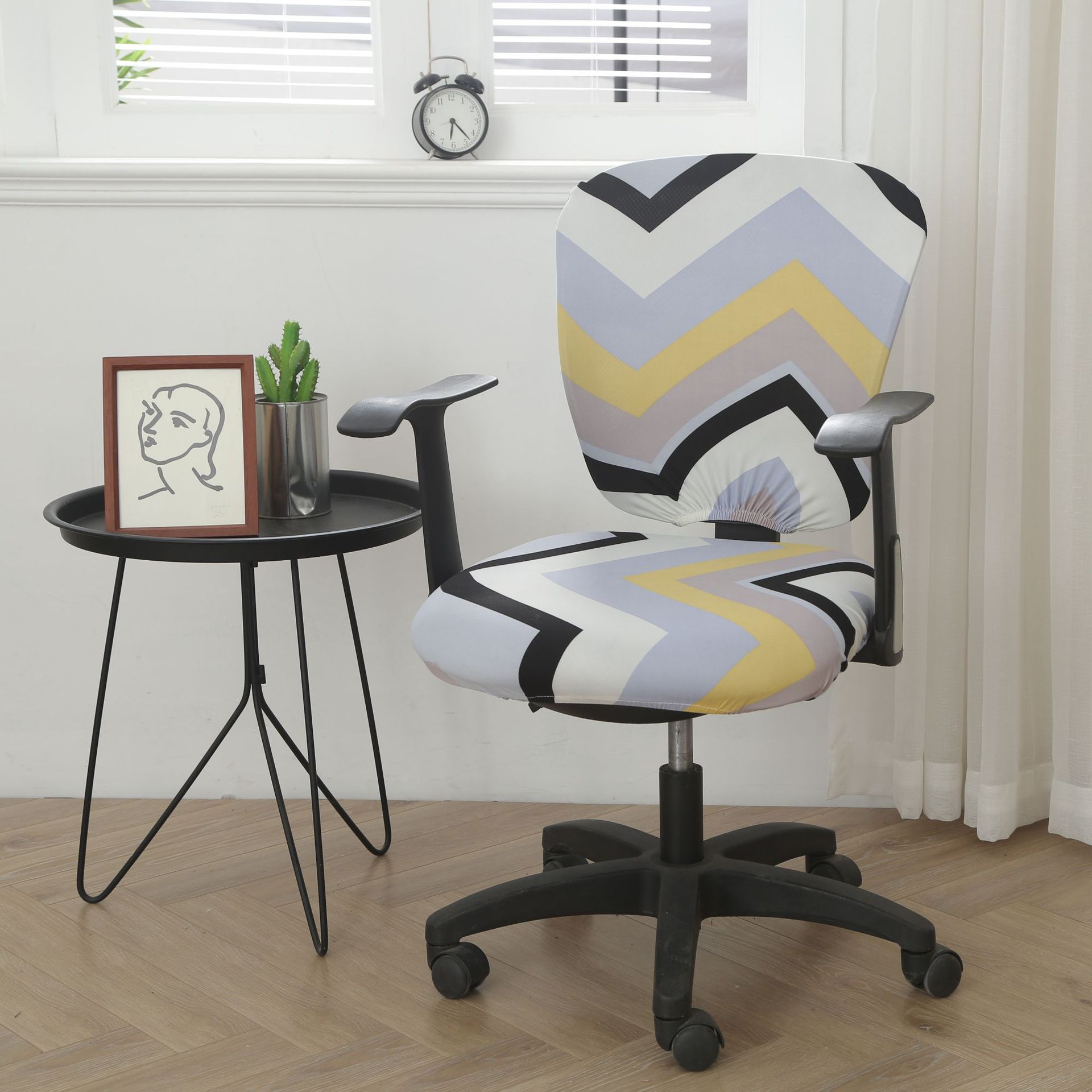 Task Chair Cover Stretchable Milk Silk ELODIE Time-Split Universal