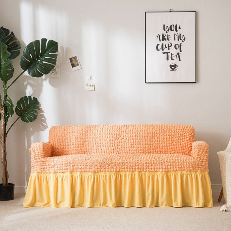 Lace Sofa Cover Pet-Friendly LUCETTE Yellow-Pillowcase 2pcs