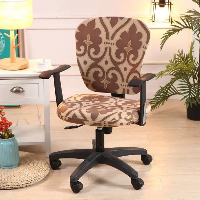 Ergonomic Chair Covers Stretch-Fit Velours LUNEAIR Chocolate-2pc set