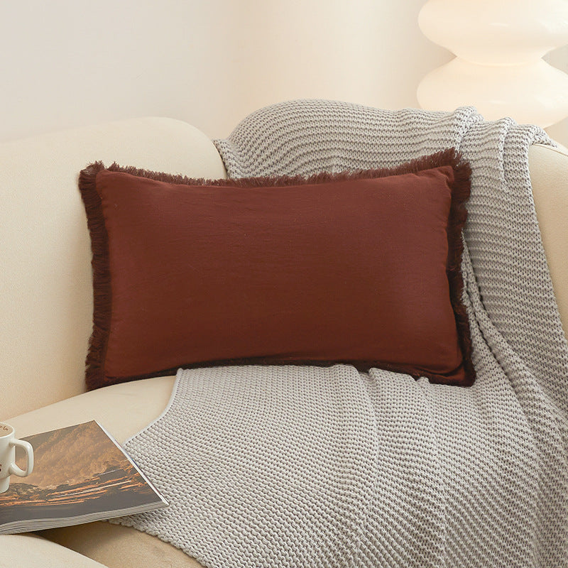 Pillow Cover Washed Cotton Minimalist MIRELLE Truffle Brown-45X45cm