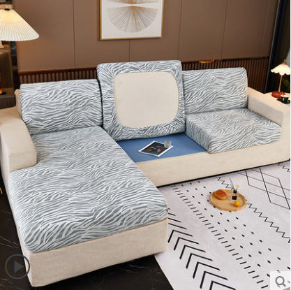 Sofa Cushion Cover Stretch Velvet CELINE Zebra Sky Grey-L