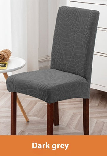 Dining Chair Cover Waterproof Jacquard NIVAUX Dark Gray-55 X 45 X 15