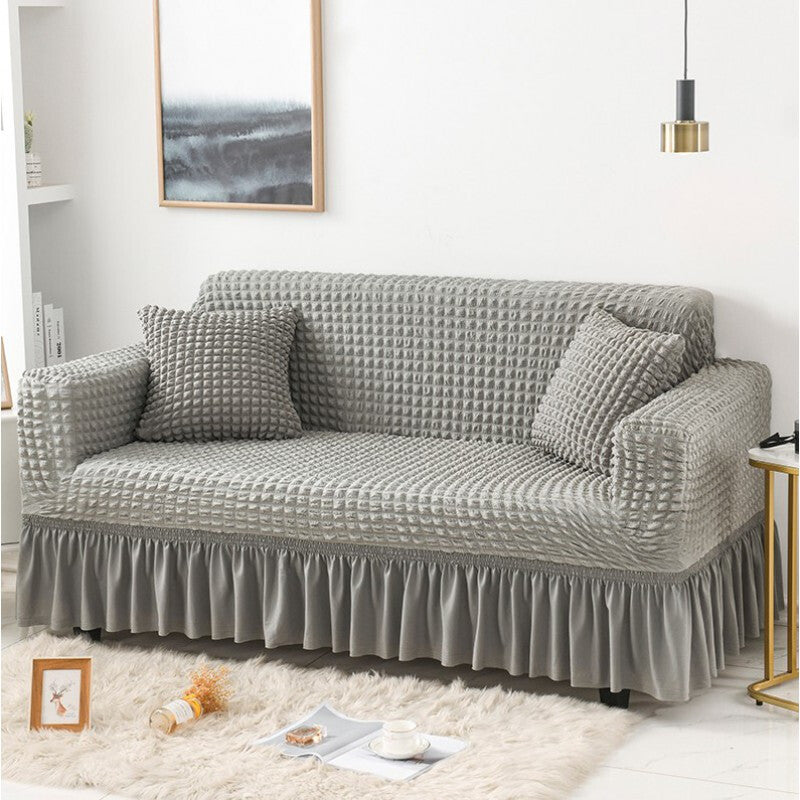 Lace Sofa Cover Pet-Friendly LUCETTE Grey-2 seater