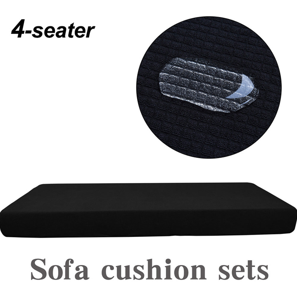 Sectional Sofa Seat Cover Waterproof Fleece ELOISE Black-D