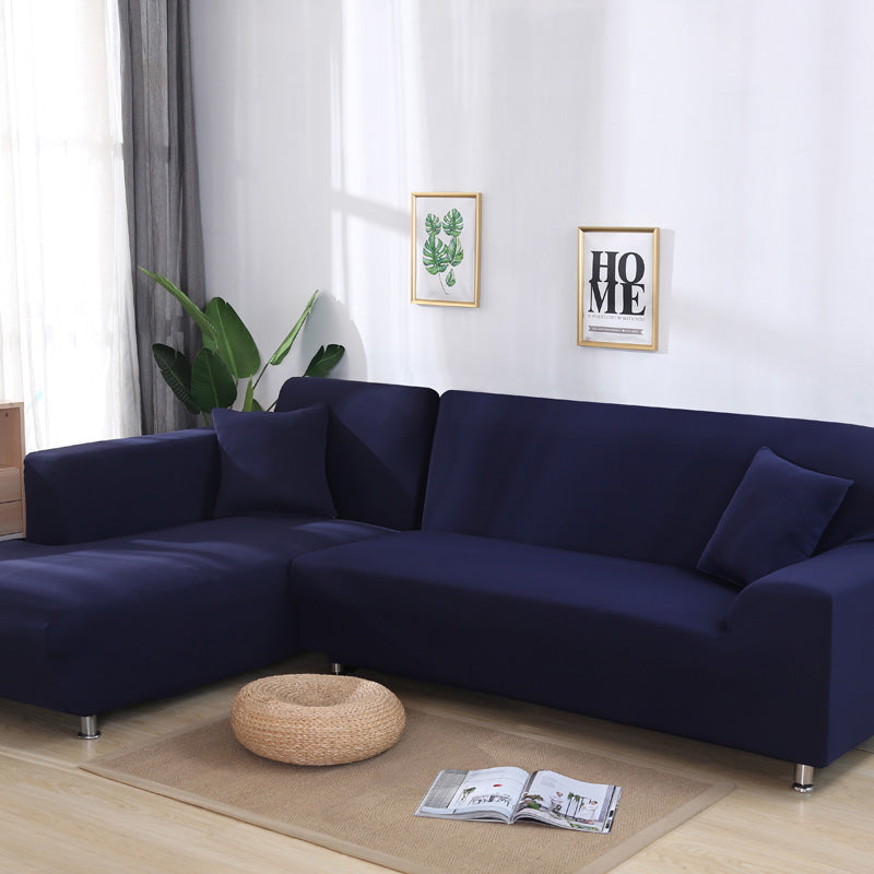 Corner Sofa Cover Stretch-Fit Élastie Navy Blue-B
