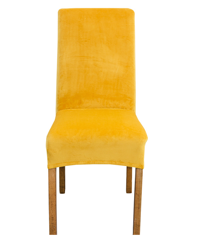 Dining Chair Covers Stretch Flannel SÉLUNE Golden-38x39x60x90
