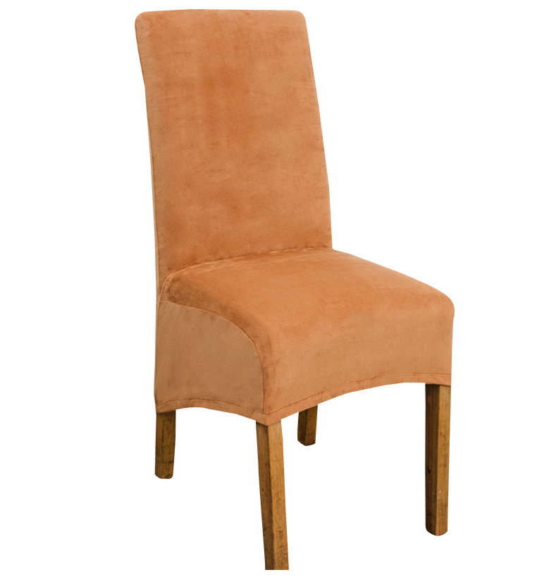 Dining Chair Covers Stretch Flannel SÉLUNE Camel color-38x39x60x90